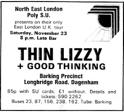 Thin Lizzy @ Barking Precinct - Dagenham, Angleterre [23/11/1974]