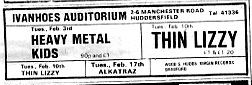 Thin Lizzy @ Ivanhoe's Auditorium - Manchester, North West England, Angleterre [10/02/1976]