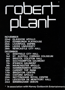 Robert Plant @ Odeon Theatre - Birmingham, Angleterre [23/12/1983]