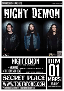 Night Demon @ Secret Place - Saint Jean de Vedas, France [01/03/2015]