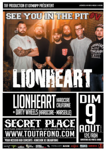 Lionheart @ Secret Place - Saint Jean de Vedas, France [09/08/2015]