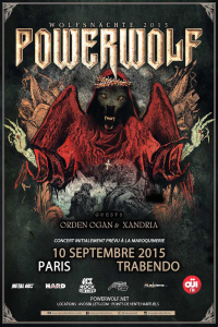 Powerwolf @ Le Trabendo - Paris, France [10/09/2015]