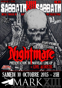 Nightmare @ Le Mark XIII - Grenoble, France [10/10/2015]