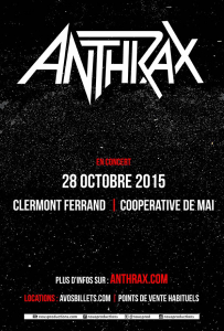 Anthrax @ La Coopérative de Mai - Clermont-Ferrand, France [28/10/2015]