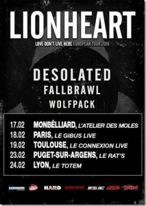 Lionheart @ L'Atelier des Môles - Montbéliard, France [17/02/2016]