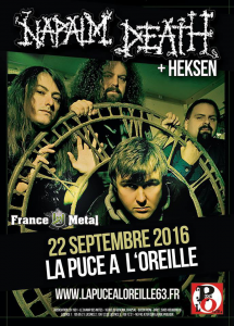 Napalm Death @ La Puce à l'Oreille - Riom, France [22/09/2016]