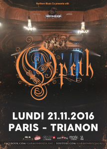 Opeth @ Le Trianon - Paris, France [21/11/2016]