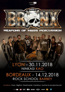 Les Tambours du Bronx @ Rock School Barbey - Bordeaux, France [14/12/2018]