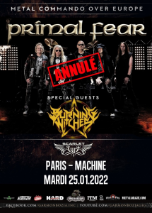 Primal Fear @ La Machine du Moulin-Rouge - Paris, France [25/01/2022]