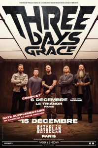 Three Days Grace [COMPLET] @ Le Bataclan - Paris, France [15/12/2025]