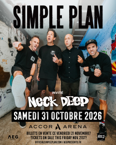 Simple Plan @ Accor Arena (ex-AccorHotels Arena, ex-Palais Omnisports Paris Bercy) - Paris, France [31/10/2026]