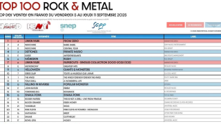 TOP 100 ROCK & METAL Top des ventes en France du 5 au 11 septembre 2025