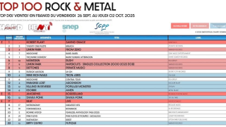 TOP 100 ROCK & METAL Top des ventes en France du 26 septembre au 2 octobre 2025