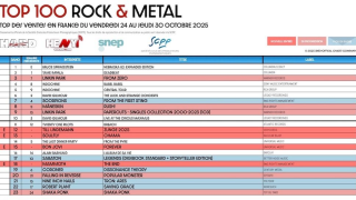 TOP 100 ROCK & METAL Top des ventes en France du 24 au 30 octobre 2025