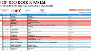 TOP 100 ROCK & METAL Top des ventes en France du 21 au 27 novembre 2025