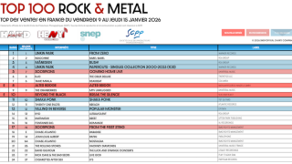 TOP 100 ROCK & METAL Top des ventes en France du 9 au 15 janvier 2026