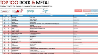 TOP 100 ROCK & METAL Top des ventes en France du 6 au 12 mars 2026