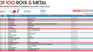 TOP 100 ROCK & METAL Top des ventes en France du 3 au 9 juillet 2026