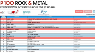 TOP 100 ROCK & METAL Top des vente en France du 25 septembre au 1er octobre 2026